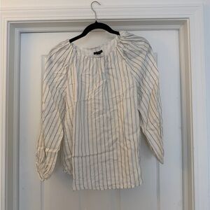 Ann Taylor White and Black Striped Blouse